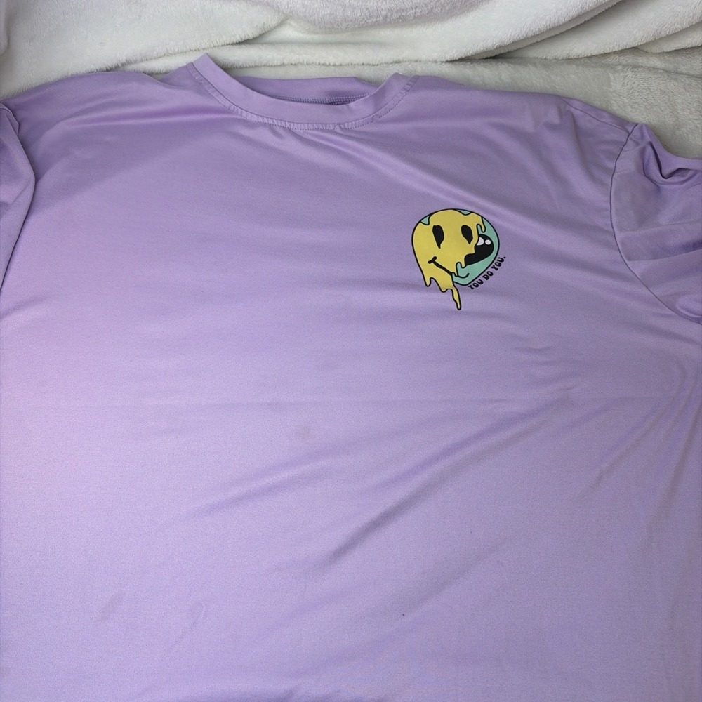 Lilac Melting Smiley Face You Do You Oversized Graphic Tee SHEIN 2XL Dopamine